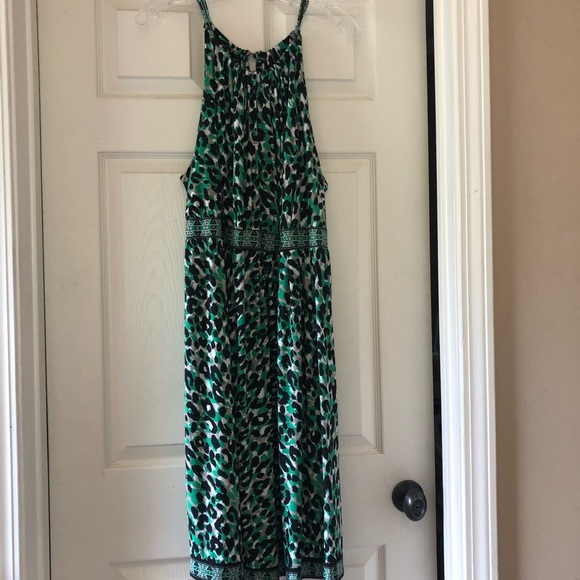 INC International Concepts Dresses & Skirts - Black and green dress with key-hole detailing